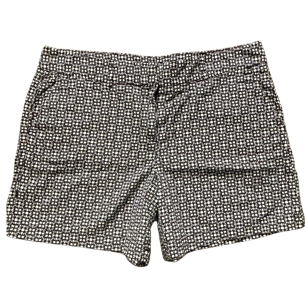 LOFT Geo Print Shorts Casual Everyday Black White Size‎ 14